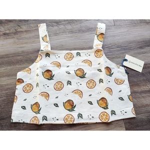NWT United by Blue SoftHemp Oranges Cropped Tank Women's Size S